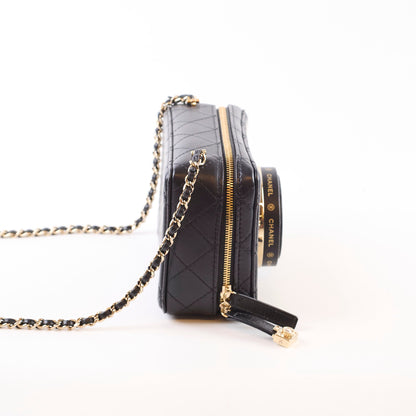 Chanel Coco Clip Camera Bag Quilted Lambskin Black Microchip - photo 2