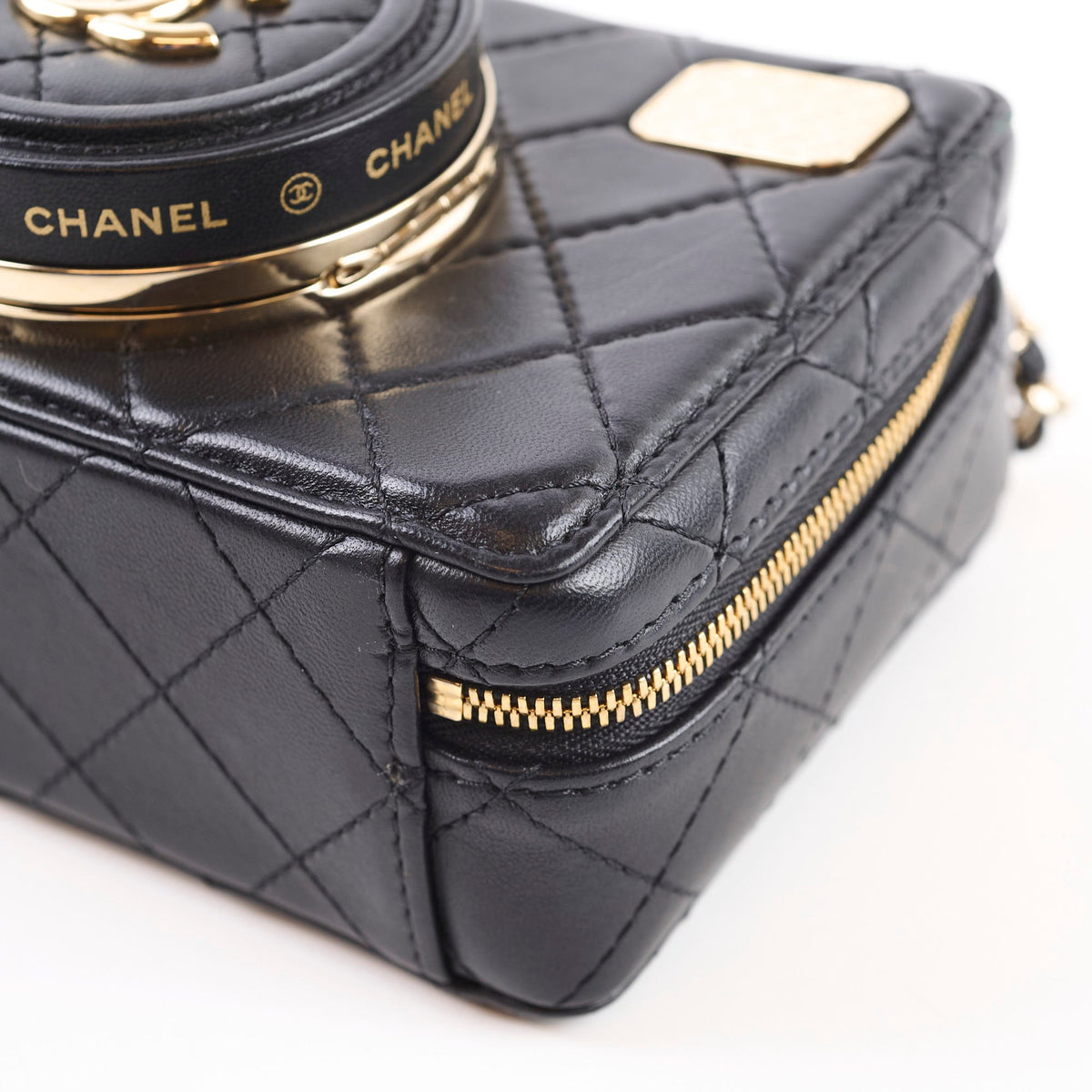Chanel Coco Clip Camera Bag Quilted Lambskin Black Microchip - photo 12