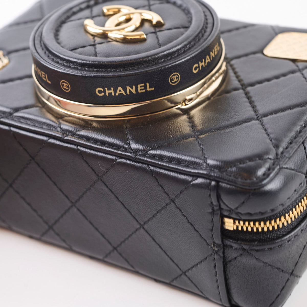 Chanel Coco Clip Camera Bag Quilted Lambskin Black Microchip - photo 11