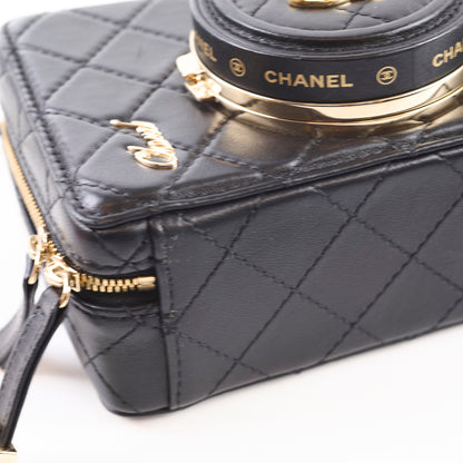 Chanel Coco Clip Camera Bag Quilted Lambskin Black Microchip - photo 10