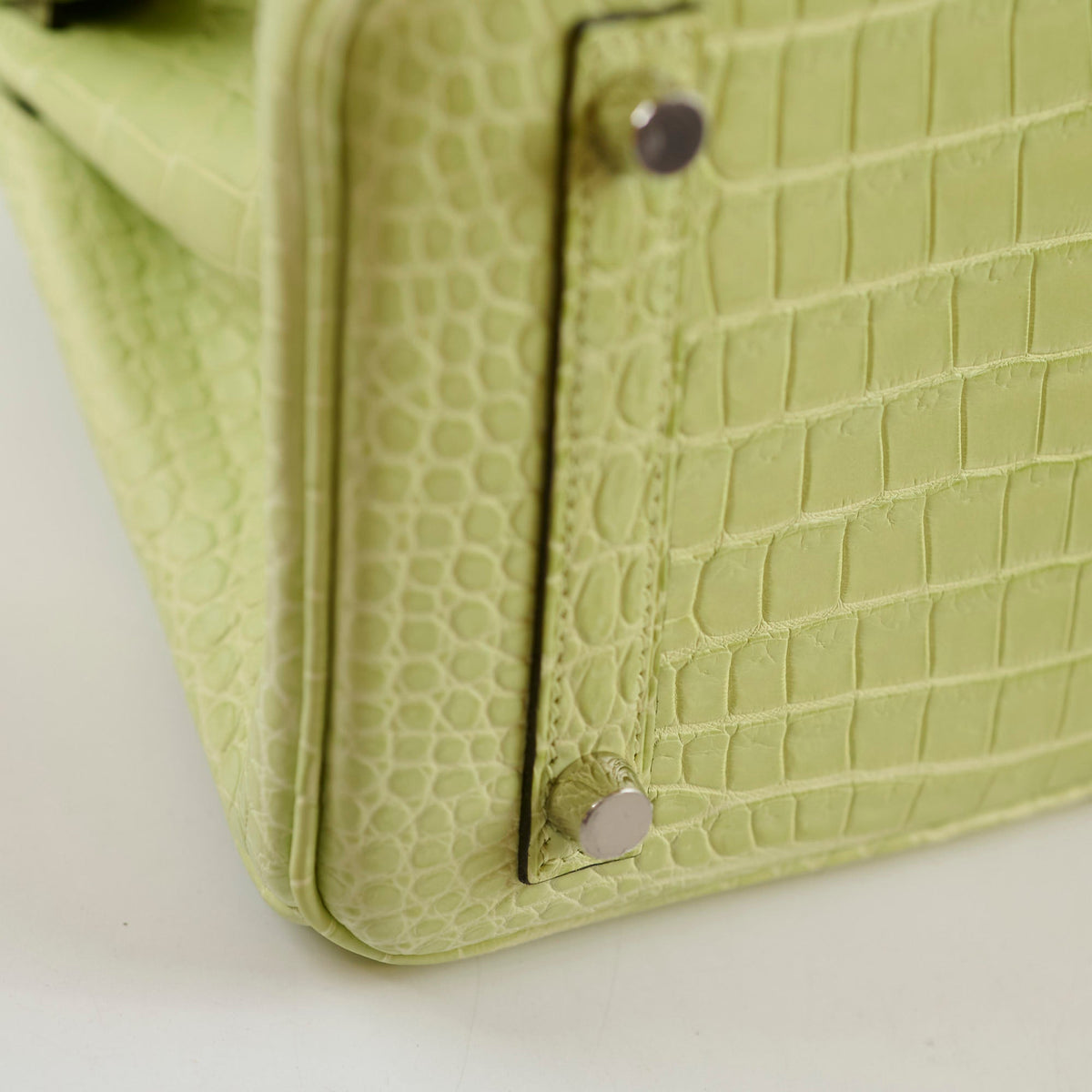 Hermes Birkin 25 Crocodile Porosus Jaune Bourge - Z Stamp - photo 9