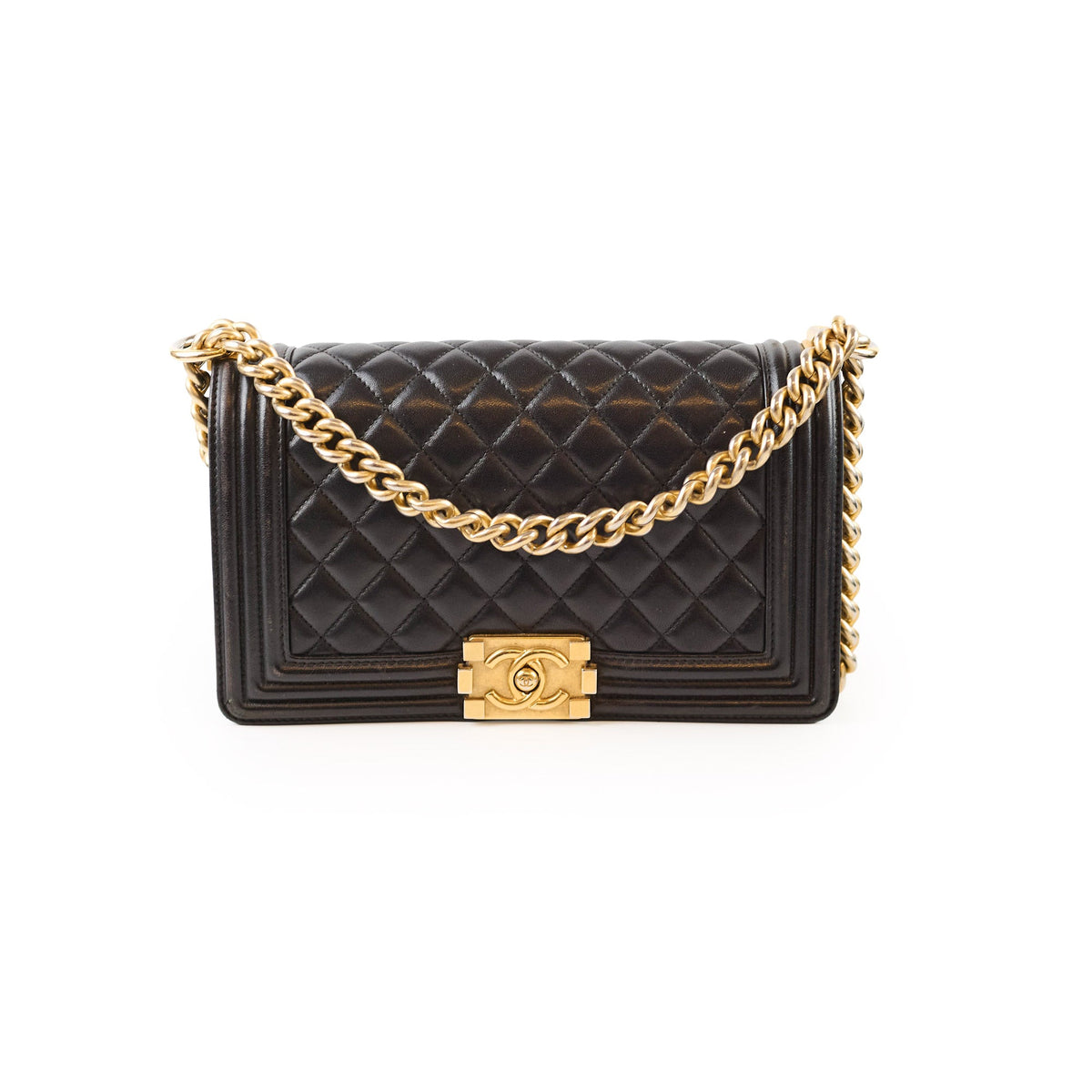 Chanel Old Medium Boy Bag Black - photo 1