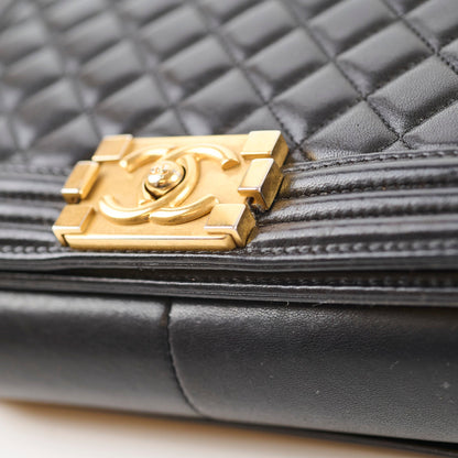 Chanel Old Medium Boy Bag Black - photo 14