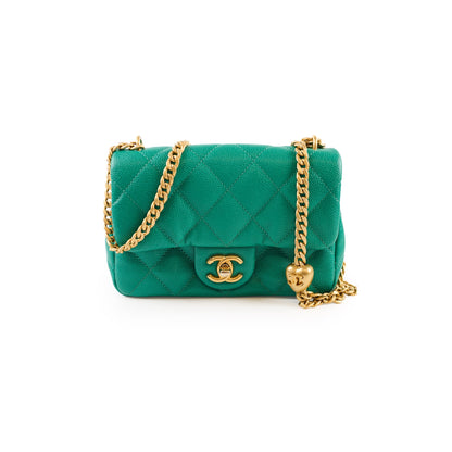 Chanel Mini Sweetheart Flap Green Caviar - photo 1