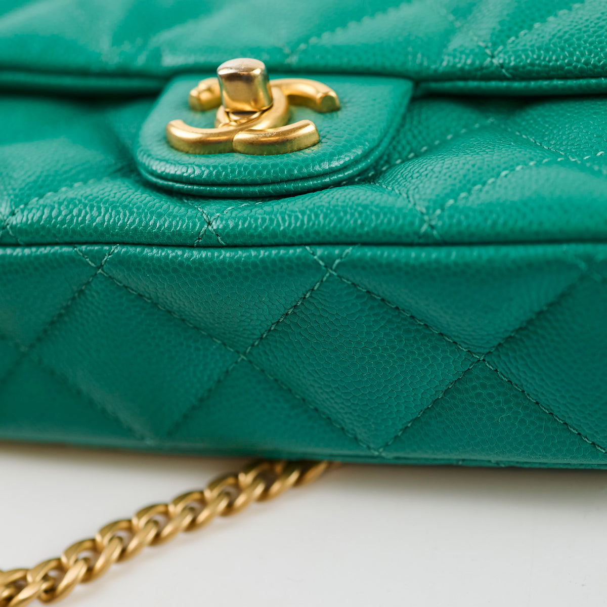 Chanel Mini Sweetheart Flap Green Caviar - photo 8