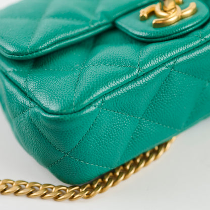 Chanel Mini Sweetheart Flap Green Caviar - photo 7
