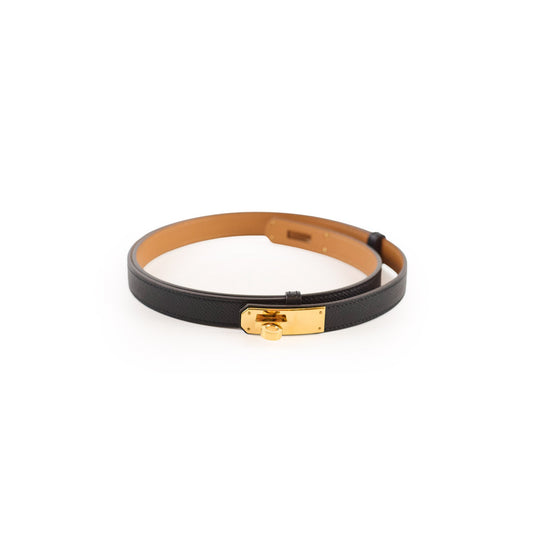 Hermes Kelly 18 Belt Epsom Black GHW - photo 1