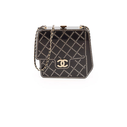 Chanel Runway Resin Crystal Pearl Clutch Black - photo 1