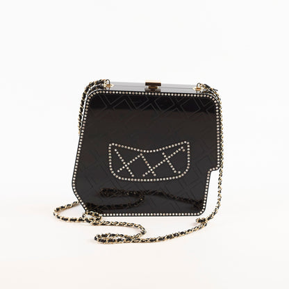 Chanel Runway Resin Crystal Pearl Clutch Black - photo 3