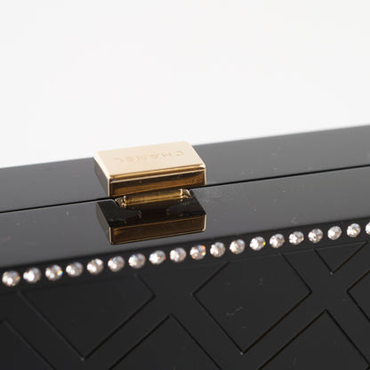 Chanel Runway Resin Crystal Pearl Clutch Black - photo 10
