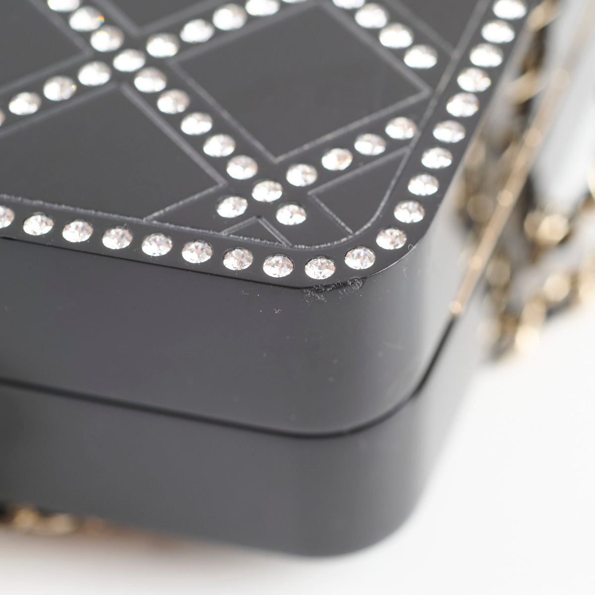 Chanel Runway Resin Crystal Pearl Clutch Black - photo 11