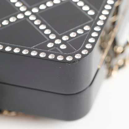 Chanel Runway Resin Crystal Pearl Clutch Black - photo 11