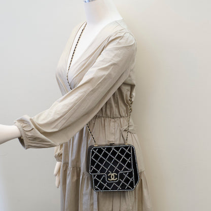 Chanel Runway Resin Crystal Pearl Clutch Black - photo 13