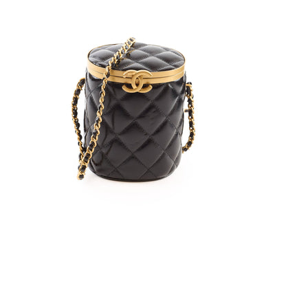 Chanel Crown Box Vanity Shiny Lambskin Black Microchip - photo 1