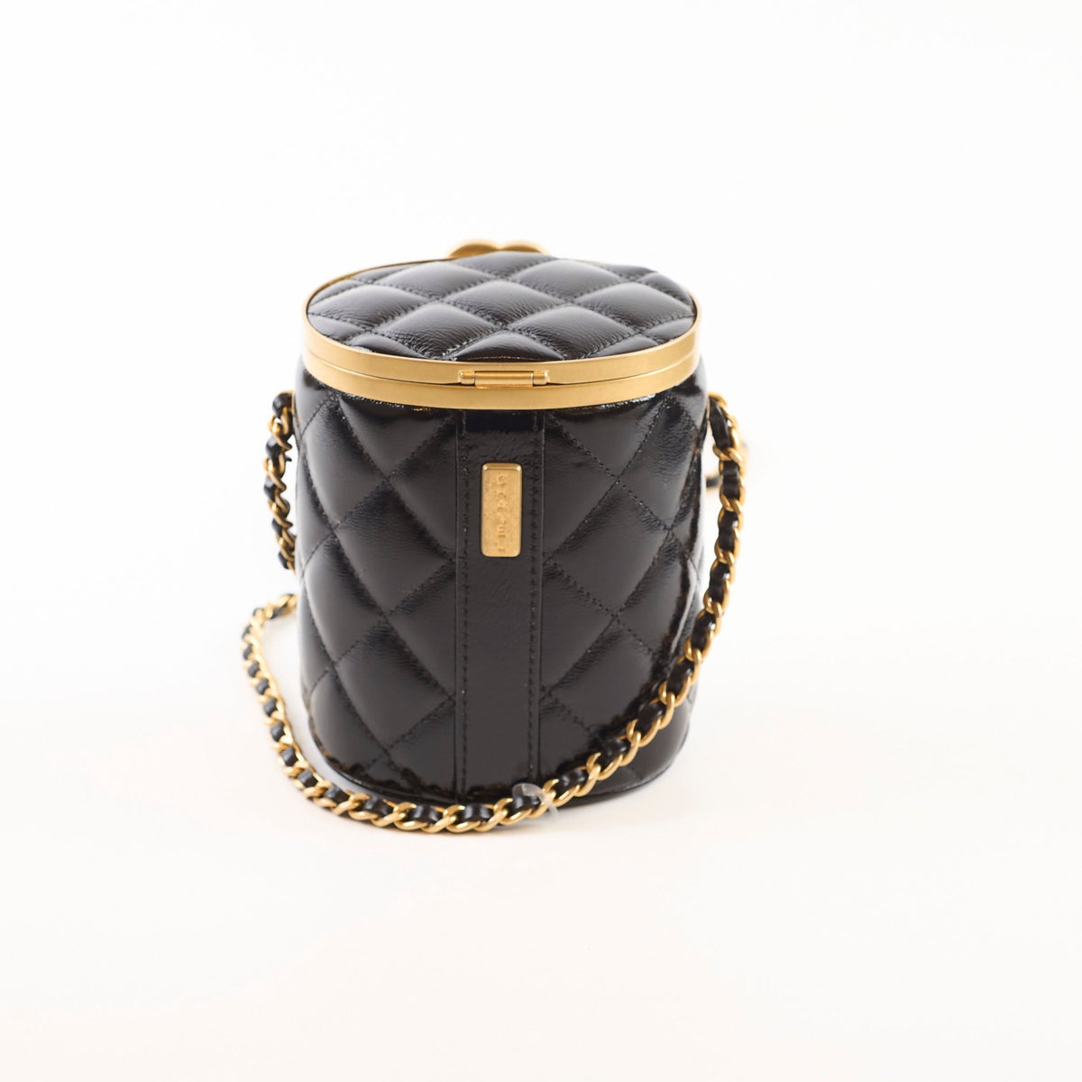 Chanel Crown Box Vanity Shiny Lambskin Black Microchip - photo 2