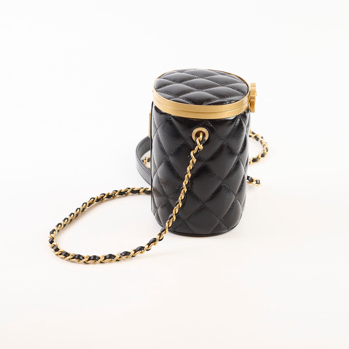 Chanel Crown Box Vanity Shiny Lambskin Black Microchip - photo 3