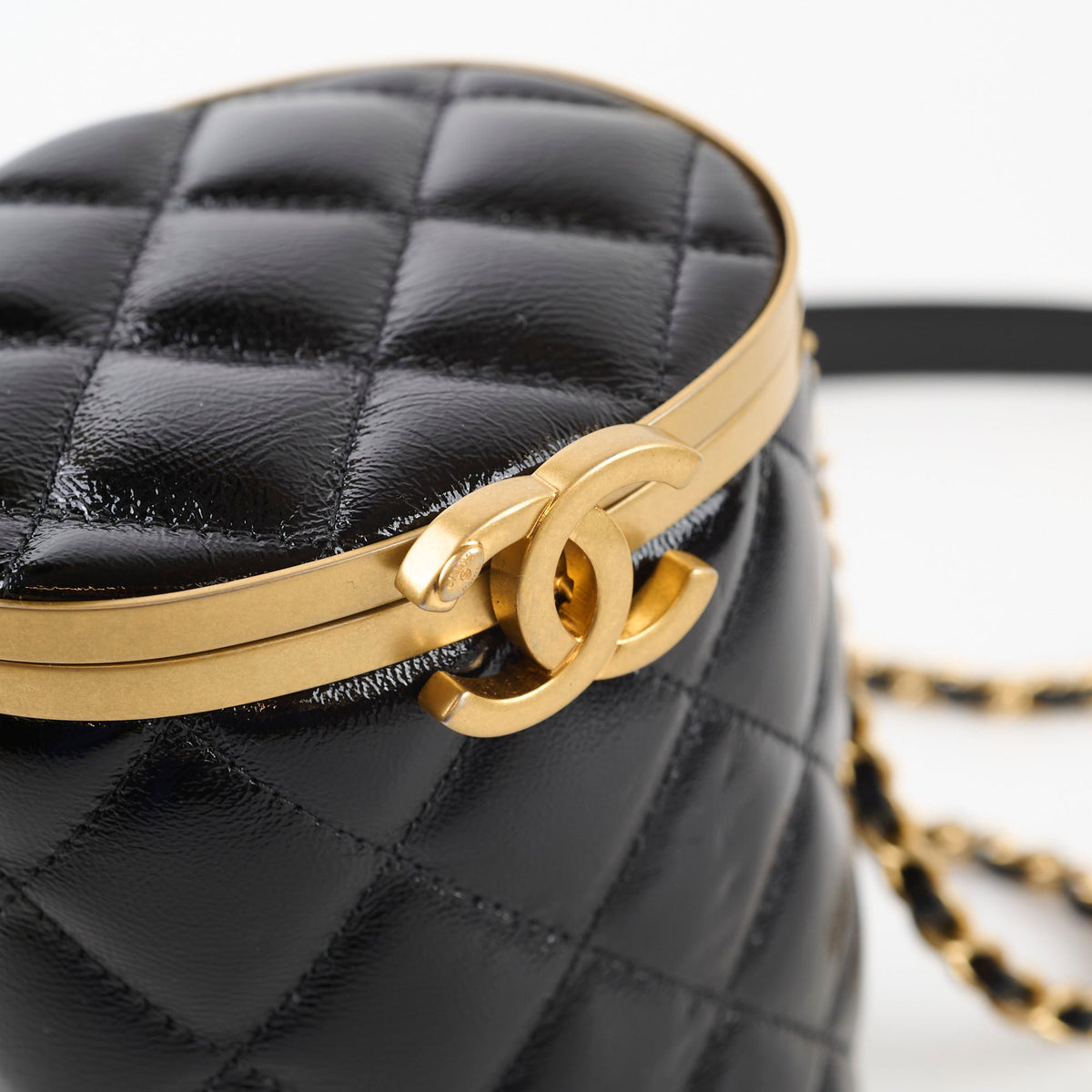 Chanel Crown Box Vanity Shiny Lambskin Black Microchip - photo 11