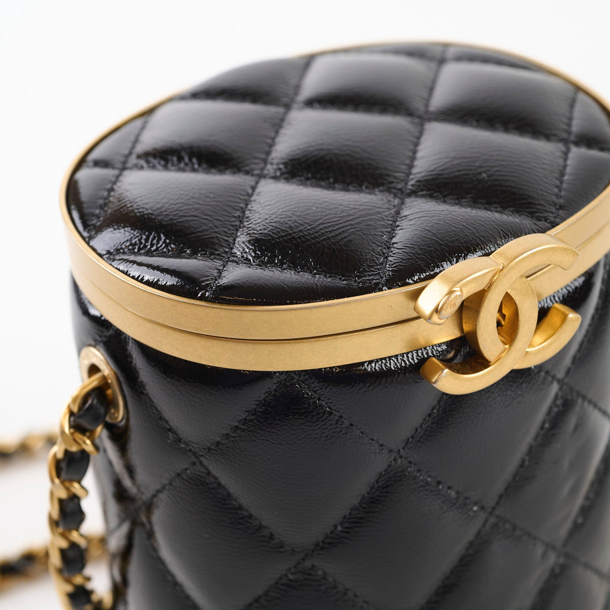 Chanel Crown Box Vanity Shiny Lambskin Black Microchip - photo 10