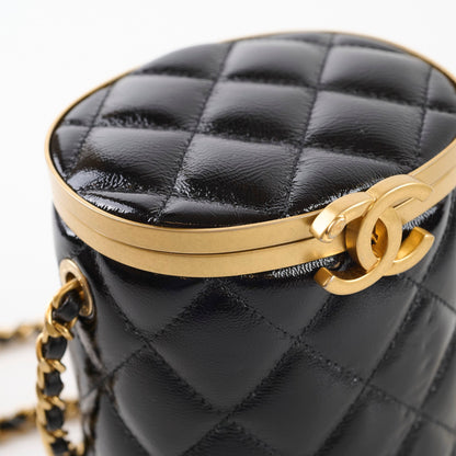 Chanel Crown Box Vanity Shiny Lambskin Black Microchip - photo 10