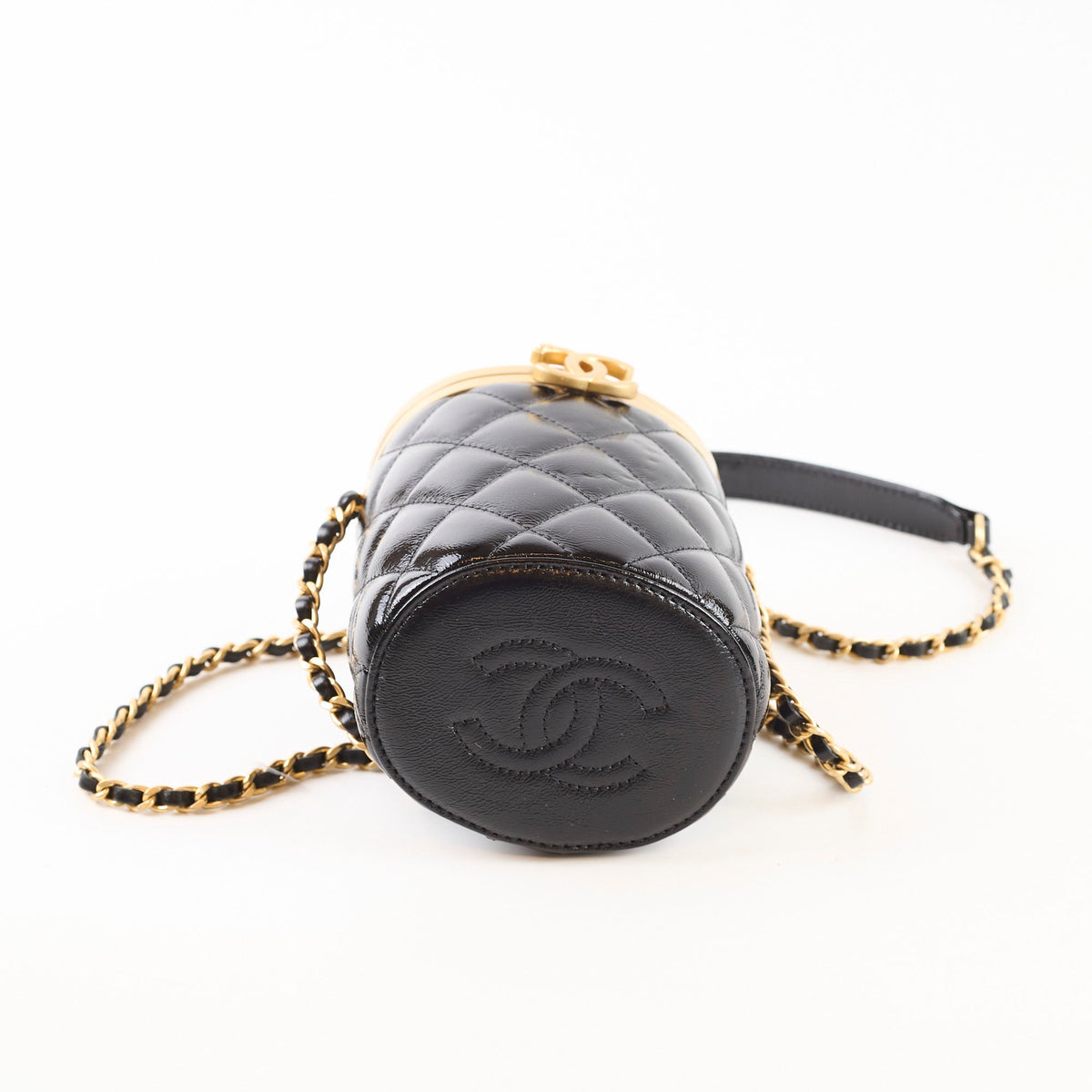Chanel Crown Box Vanity Shiny Lambskin Black Microchip - photo 4