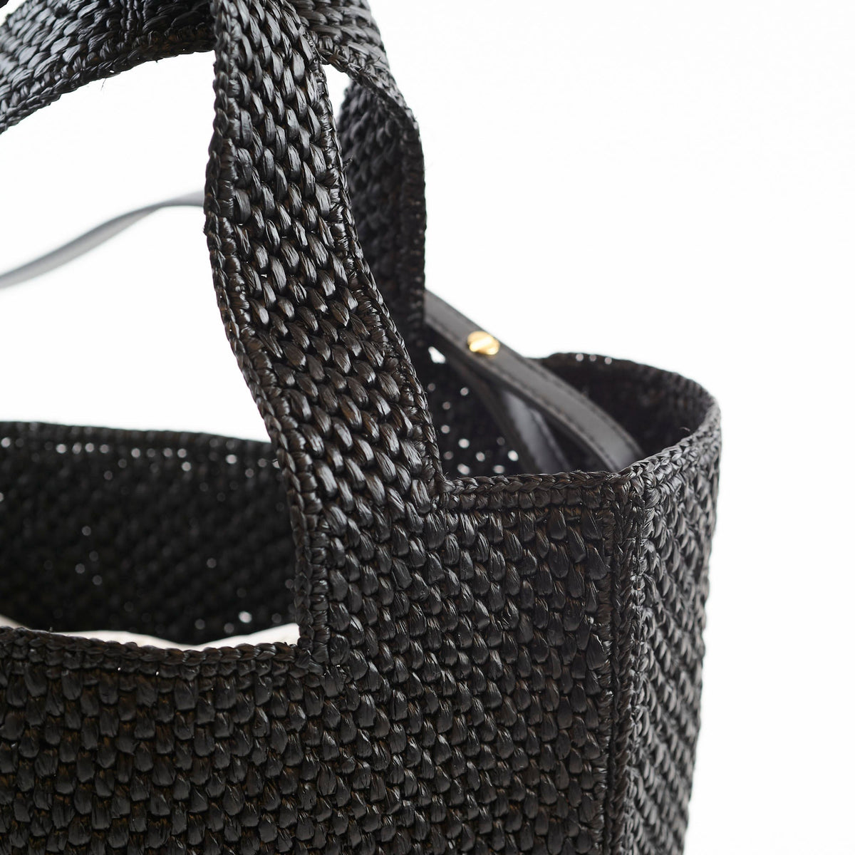 Loewe Small Font Raffia Tote Bag Black - photo 4