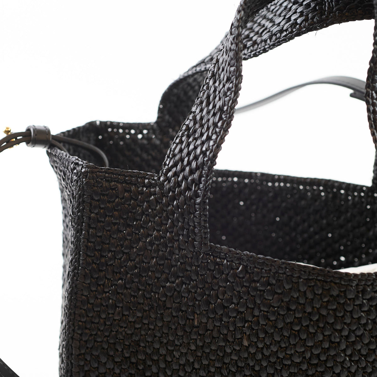 Loewe Small Font Raffia Tote Bag Black - photo 5