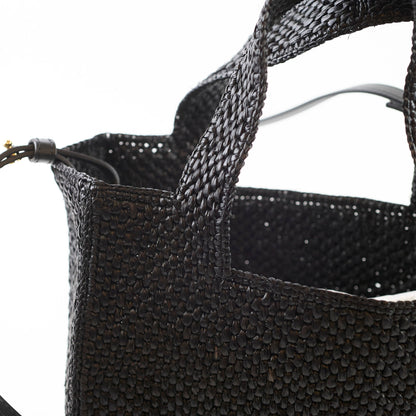 Loewe Small Font Raffia Tote Bag Black - photo 5