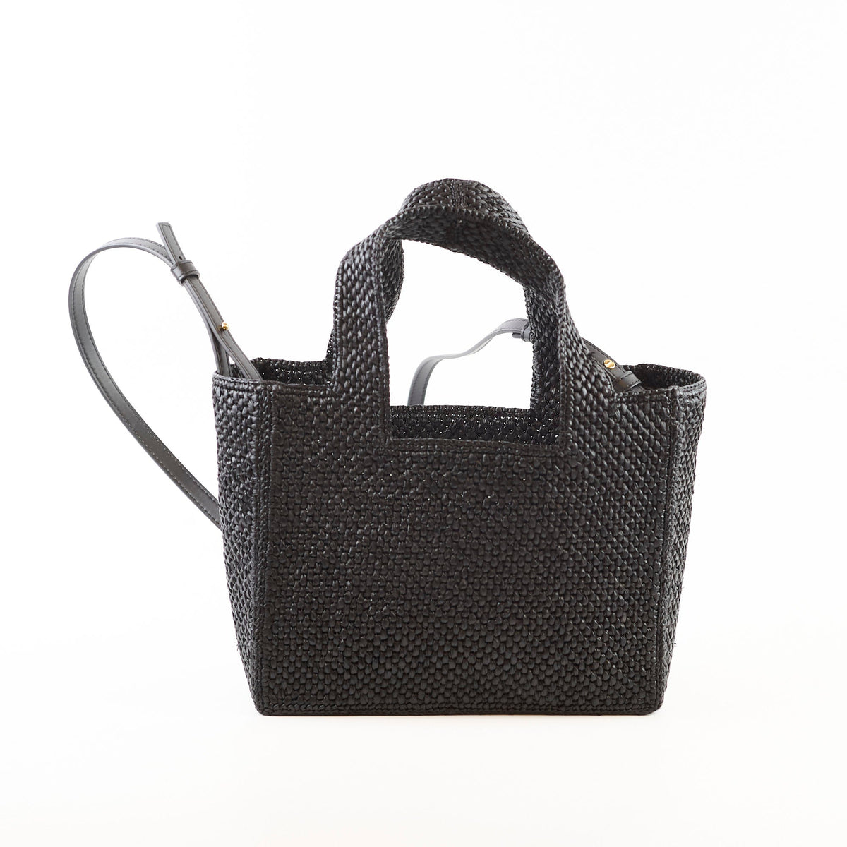 Loewe Small Font Raffia Tote Bag Black - photo 2