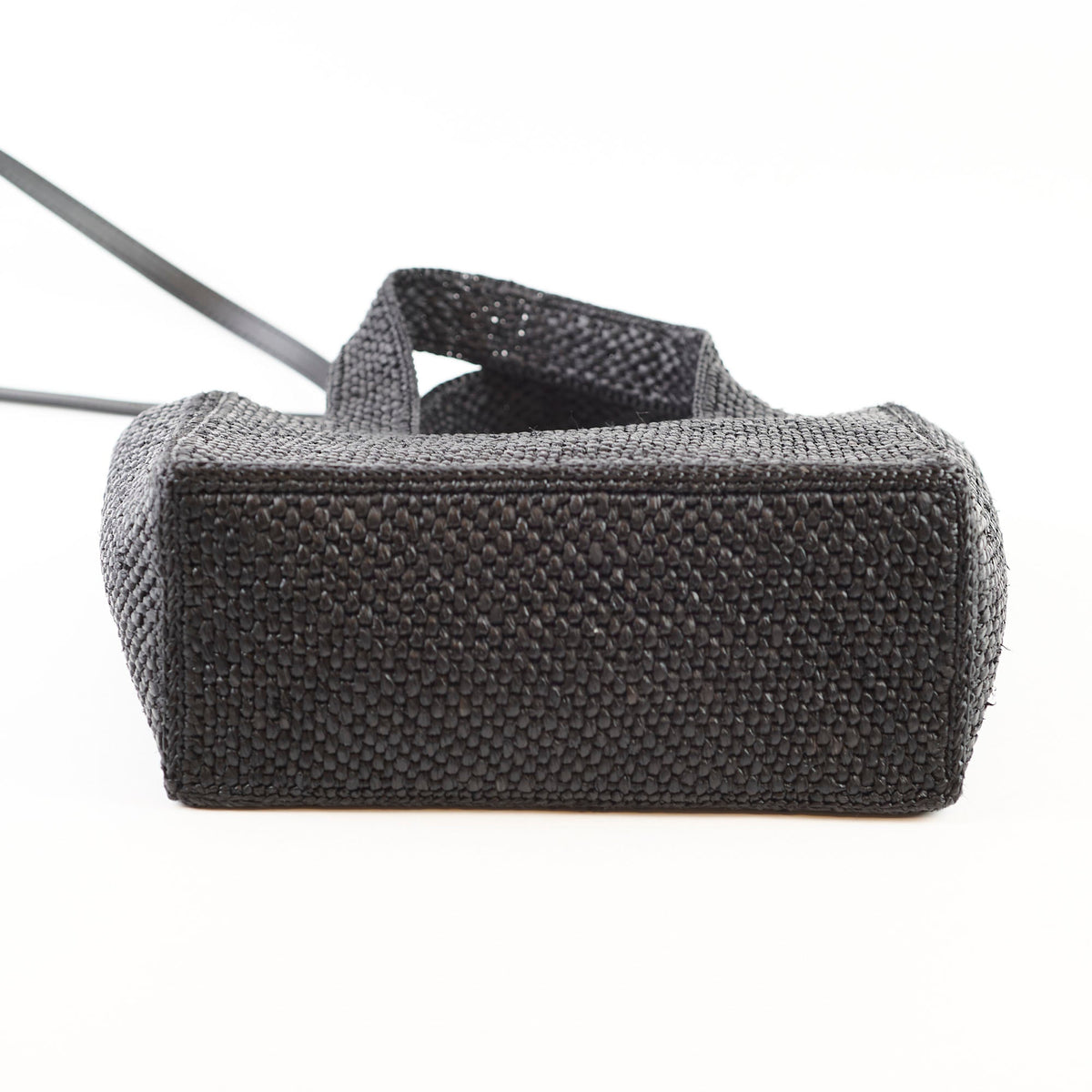 Loewe Small Font Raffia Tote Bag Black - photo 3