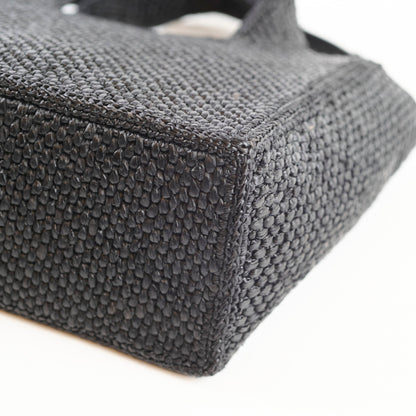 Loewe Small Font Raffia Tote Bag Black - photo 11