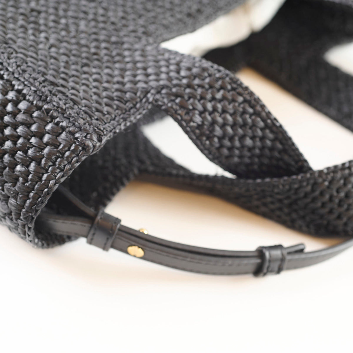 Loewe Small Font Raffia Tote Bag Black - photo 6