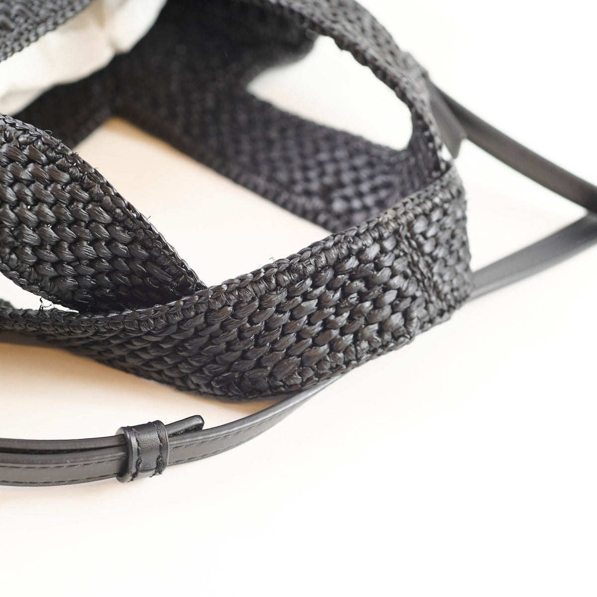 Loewe Small Font Raffia Tote Bag Black - photo 7