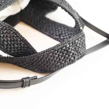 Loewe Small Font Raffia Tote Bag Black - photo 7