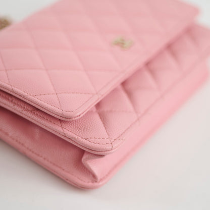 Chanel Caviar Wallet On Chain WOC Pink Microchip - photo 5