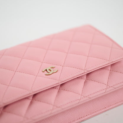 Chanel Caviar Wallet On Chain WOC Pink Microchip - photo 6