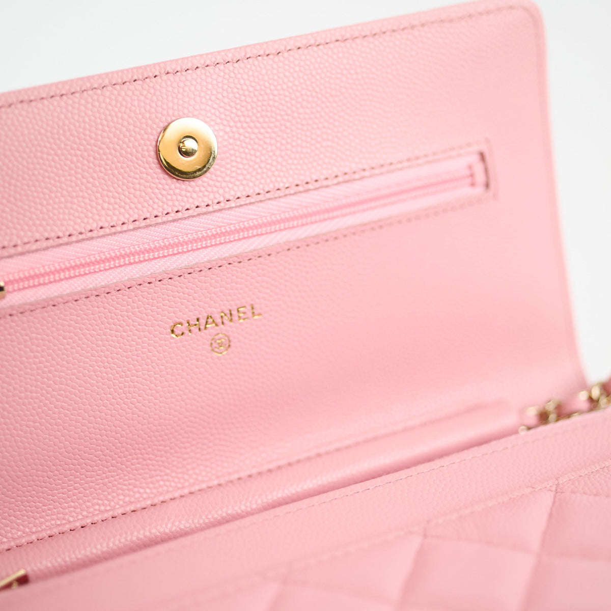 Chanel Caviar Wallet On Chain WOC Pink Microchip - photo 7