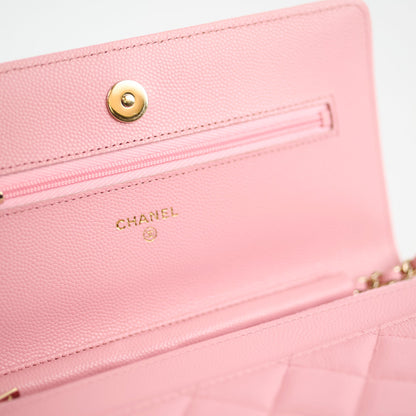 Chanel Caviar Wallet On Chain WOC Pink Microchip - photo 7