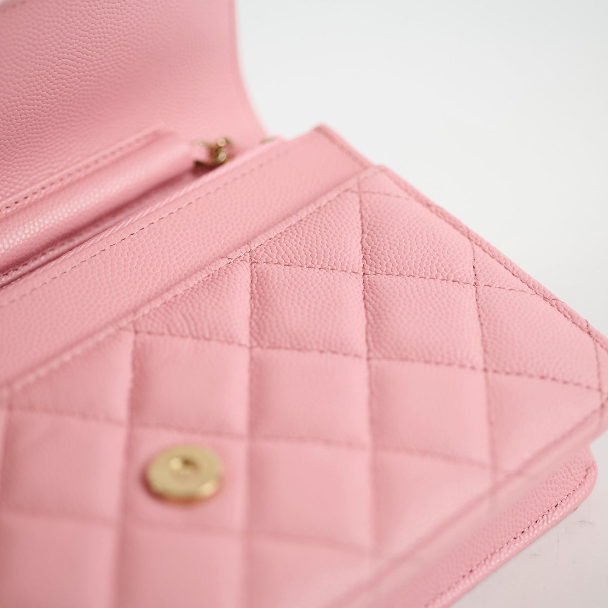 Chanel Caviar Wallet On Chain WOC Pink Microchip - photo 9