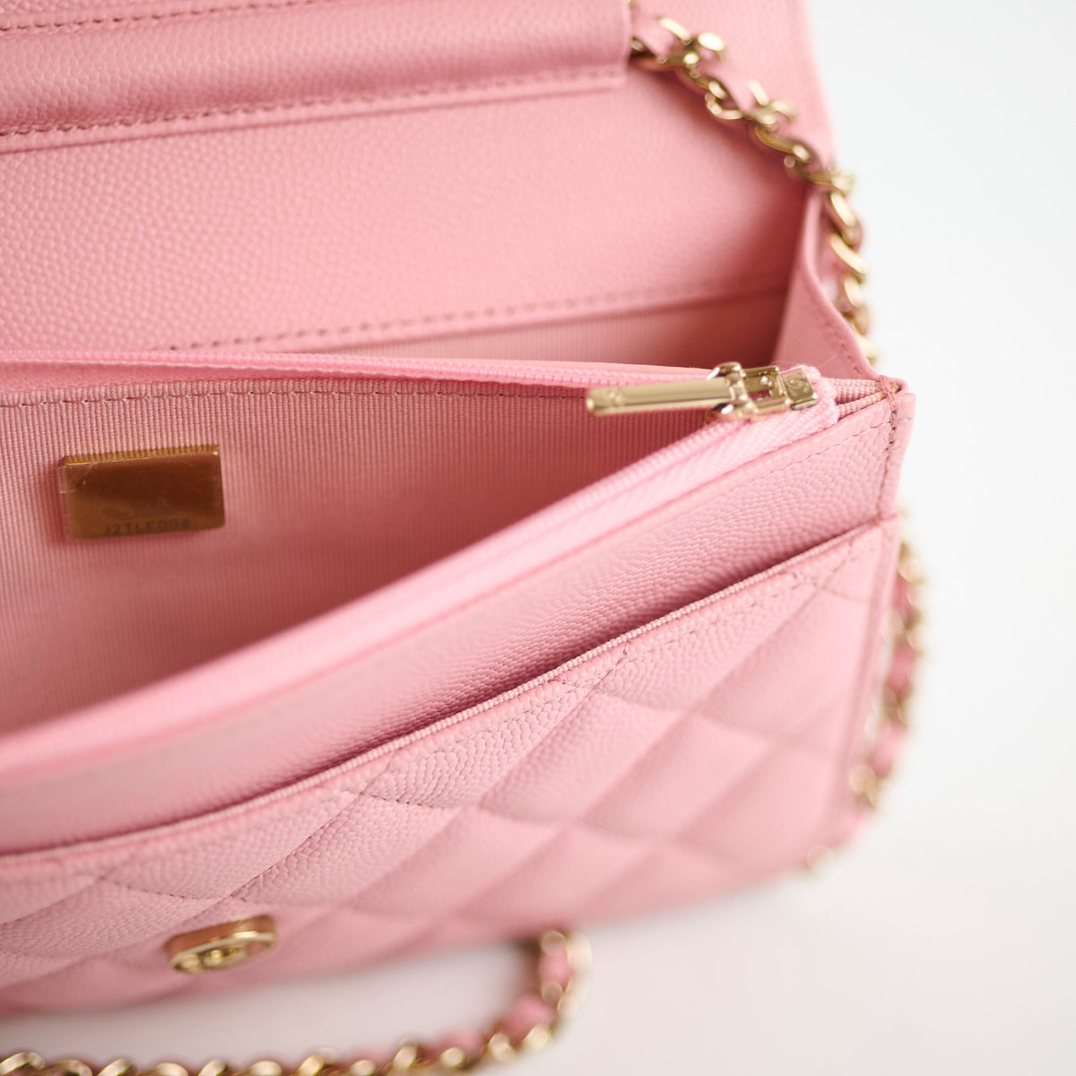 Chanel Caviar Wallet On Chain WOC Pink Microchip - photo 11