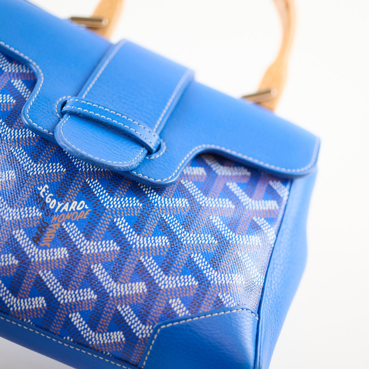 Goyard Saigon Mini Top Handle Bag Sky Blue - photo 12