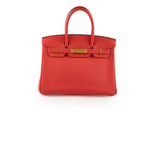 Hermes Birkin 30 Clemence Orange Poppy O Square Stamp - photo 1