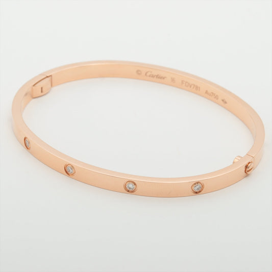 Cartier Love Small 10 Diamond Rose Gold Size 16 Bracelet - photo 1