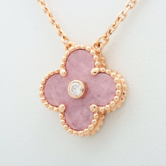 Van Cleef & Arpels Vintage Alhambra Rhodonite Diamond Necklace Holiday Limited Edition 2021 - photo 1