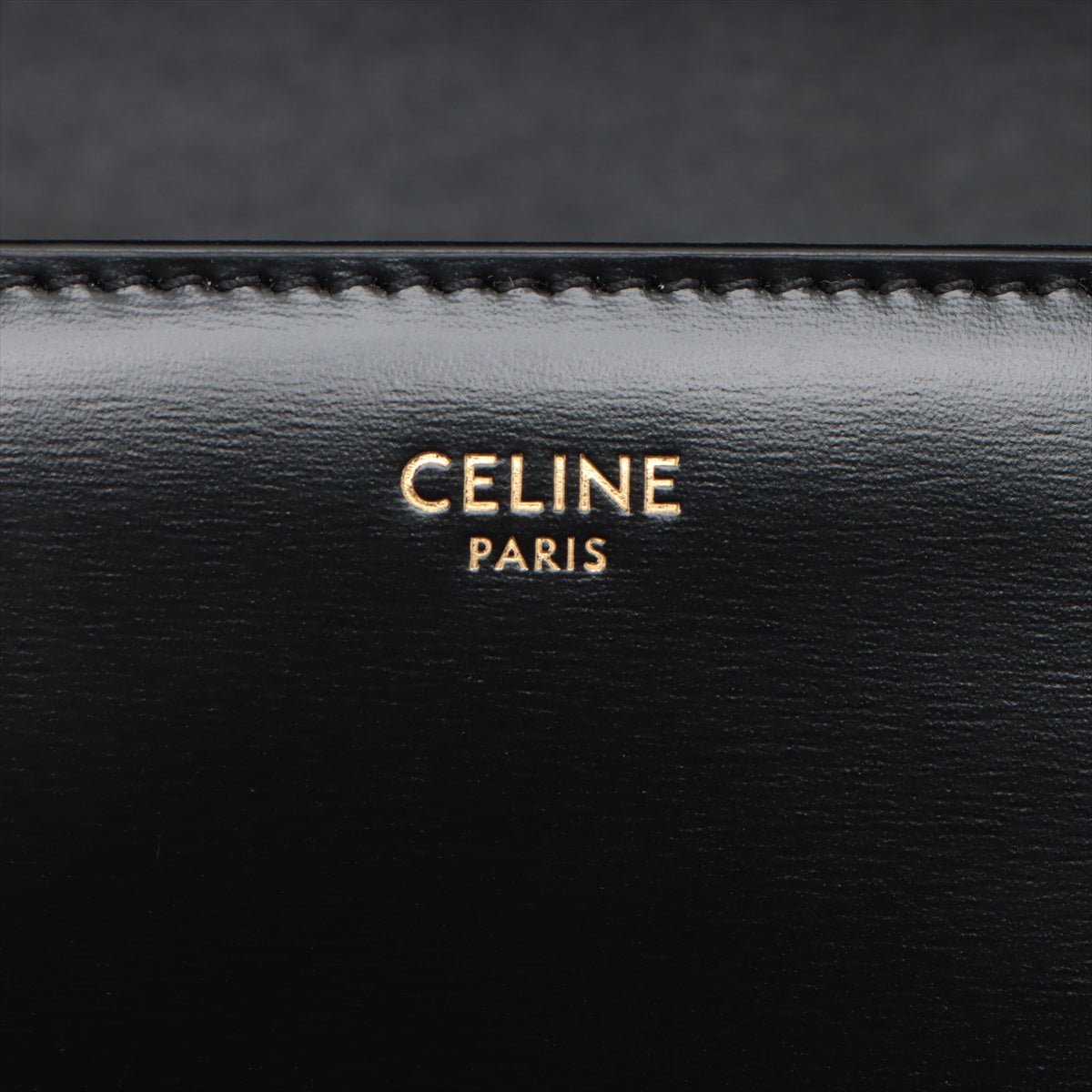 CELINE Teen Triomphe Leather Shoulder Bag Black - photo 6