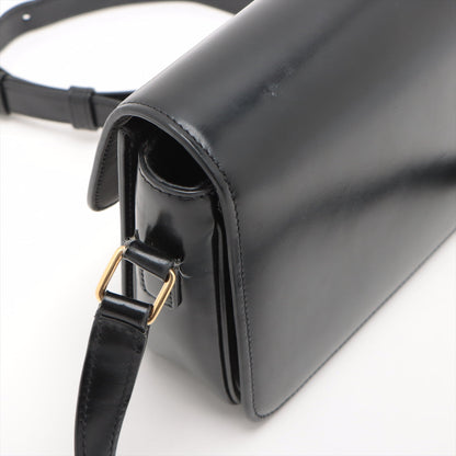 CELINE Teen Triomphe Leather Shoulder Bag Black - photo 3