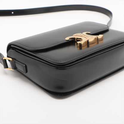 CELINE Teen Triomphe Leather Shoulder Bag Black - photo 12