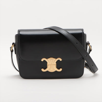 CELINE Teen Triomphe Leather Shoulder Bag Black - photo 1