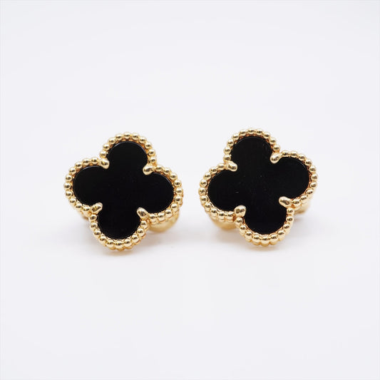 Van Cleef & Arpels Vintage Alhambra Onyx Earrings - photo 1