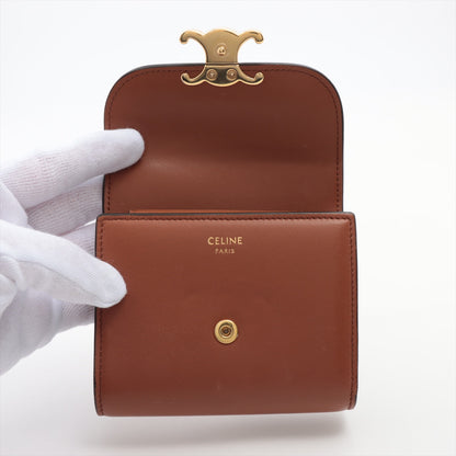 Celine Triomphe Leather Brown Compact Wallet - photo 4