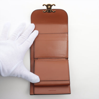 Celine Triomphe Leather Brown Compact Wallet - photo 5